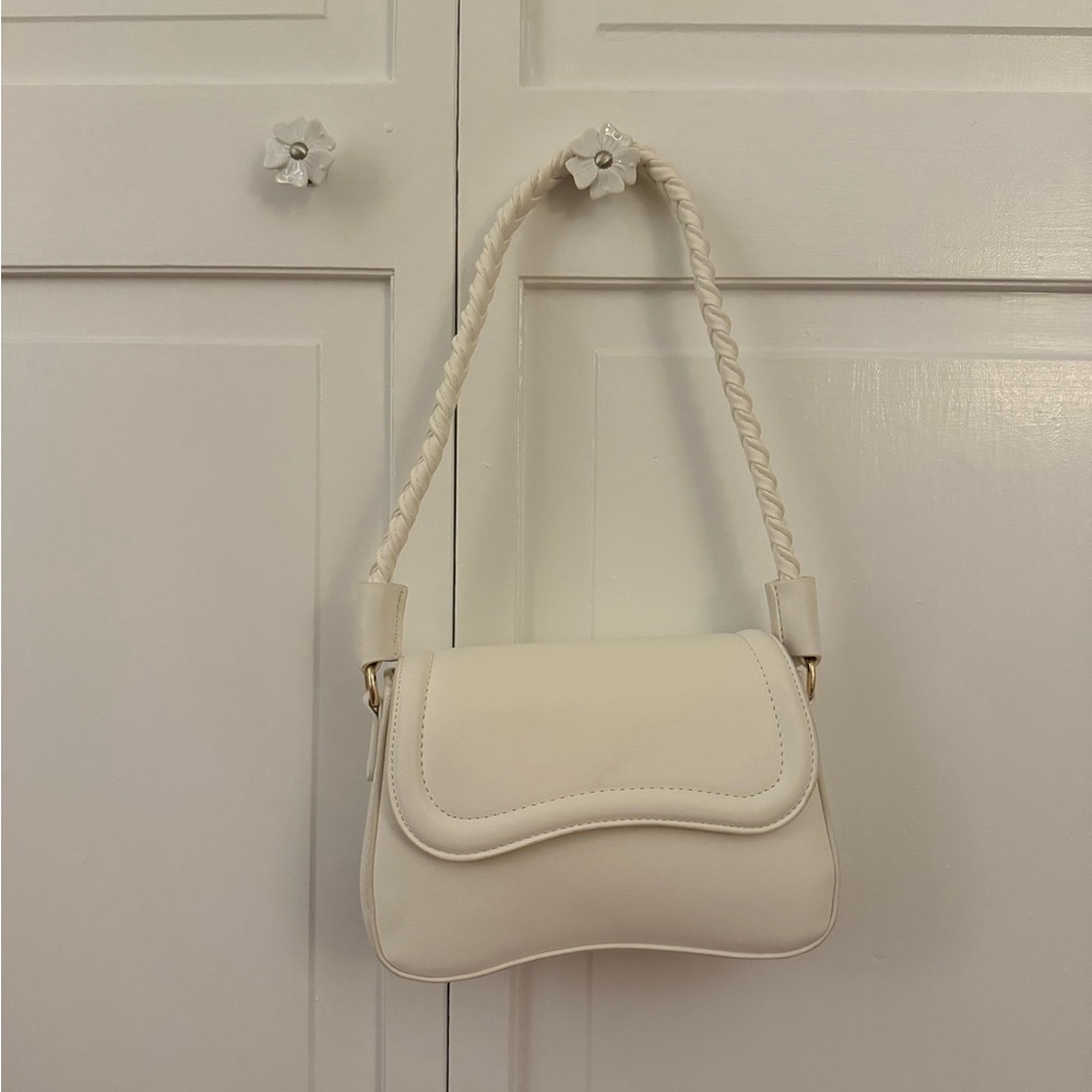 Forever 21 Cream Structured Shoulder Bag